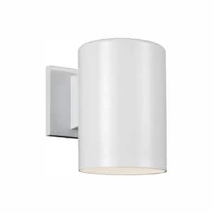 Outdoor Cylinders White Outdoor Integrated LED Wall Lantern Sconce