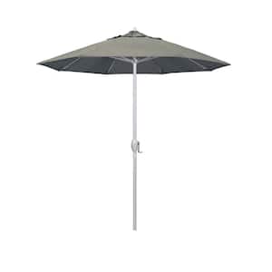 7.5 ft. Matted White Aluminum Market Patio Umbrella Auto Tilt in Spectrum Dove Sunbrella