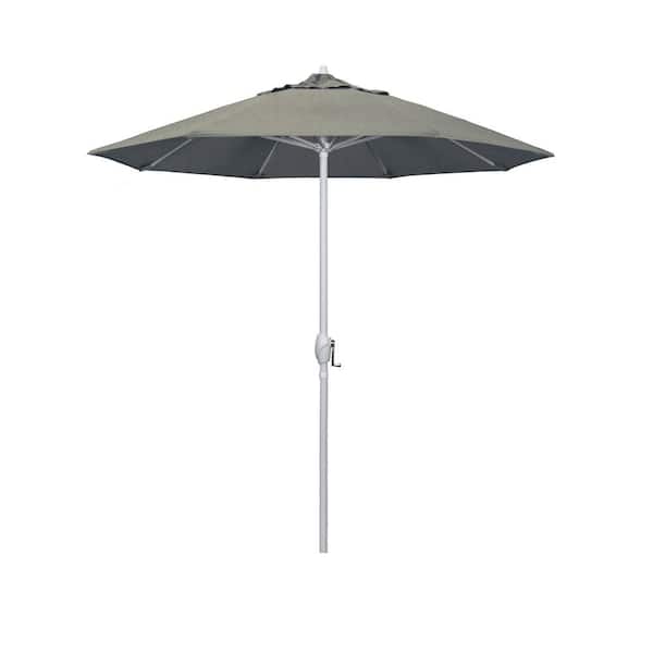 California Umbrella 7.5 ft. Matted White Aluminum Market Patio Umbrella Auto Tilt in Spectrum Dove Sunbrella