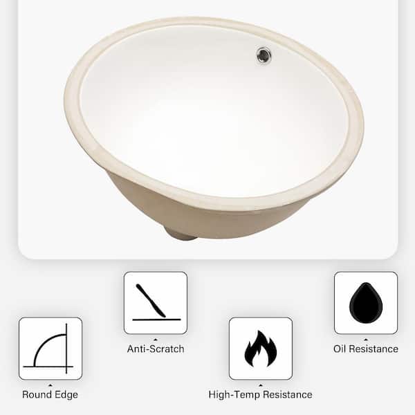公式サイト cadeninc Undermount Oval Ceramic White in. 16 x in. 19 スツール
