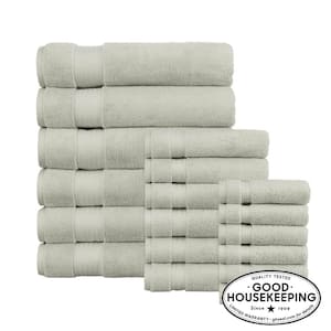 Egyptian Cotton 18-Piece Bath Sheet Towel Set in Sage