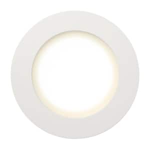 Ultra Slim Integrated LED 6 in Round Adj Color Temp Canless Recessed Light for Kitchen Bath Living rooms, White