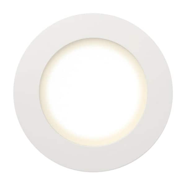 Ultra Slim Integrated LED 6 in Round Adj Color Temp Retrofit Recessed Light for Kitchen Bath Living Rooms, White