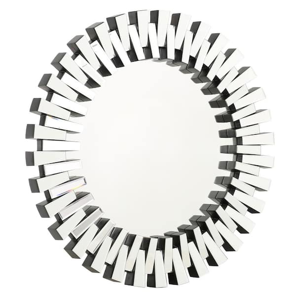 Noble House Elaina 36 in. X 36 in. Modern Round Unframed Clear Accent Mirror