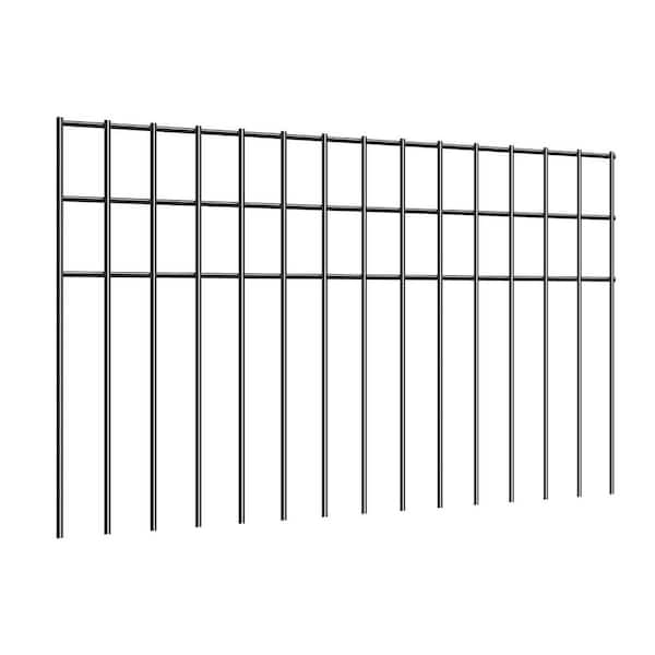 24in(H) Metal Animal Barrier Fence Panels Black 15 Pack for Patio Outdoor Protection Against Dogs Rabbits 30ft Total