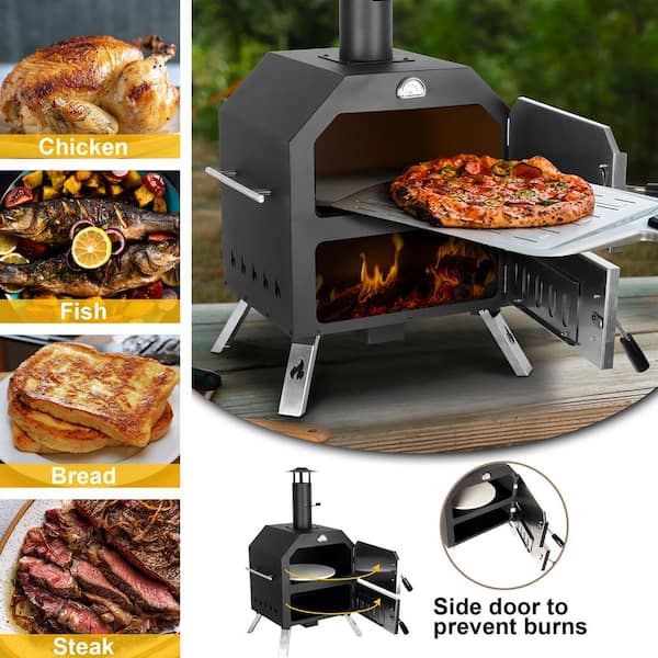 Teamson Kids Wood Fired Outdoor Pizza Oven Portable Patio Ovens