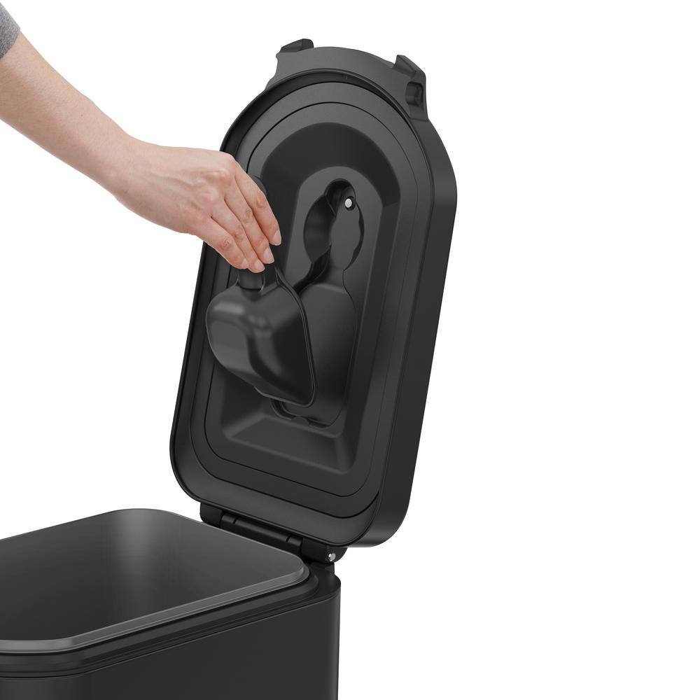 Medium Black Airtight Stainless Steel Pet Food Storage Container