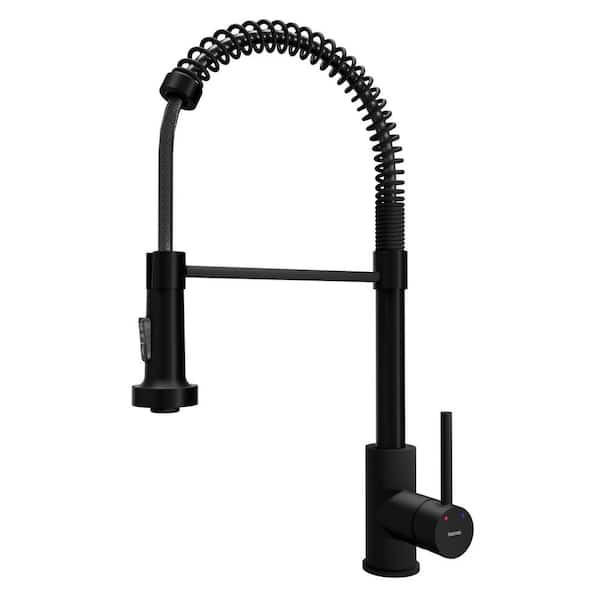 Karran Loxton Single Handle Touchless Pull-Down Sprayer Kitchen Faucet in Matte Black