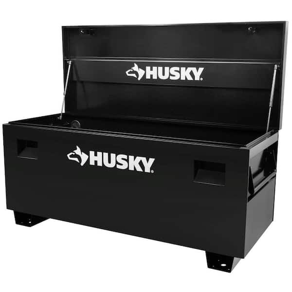 Husky 60 In W X 24 In D Steel Job Site Tool Box In Black H60jsb The Home Depot