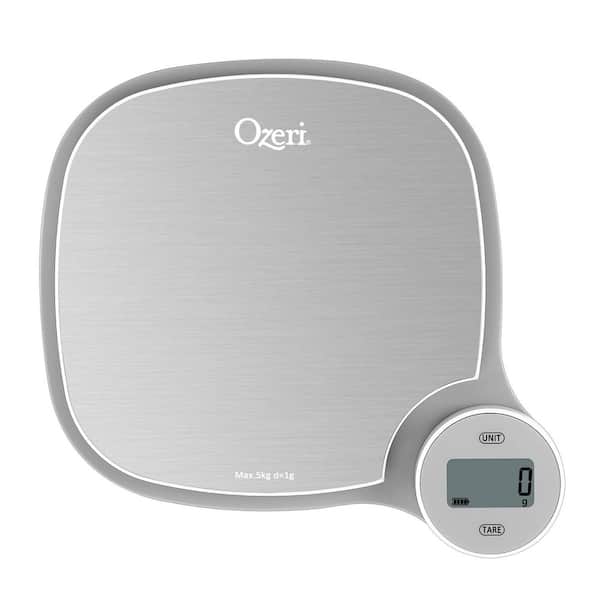 Ozeri ZK27 LCD Kitchen Food Scale in Stainless Steel, with Battery-Free Kinetic Charging Technology