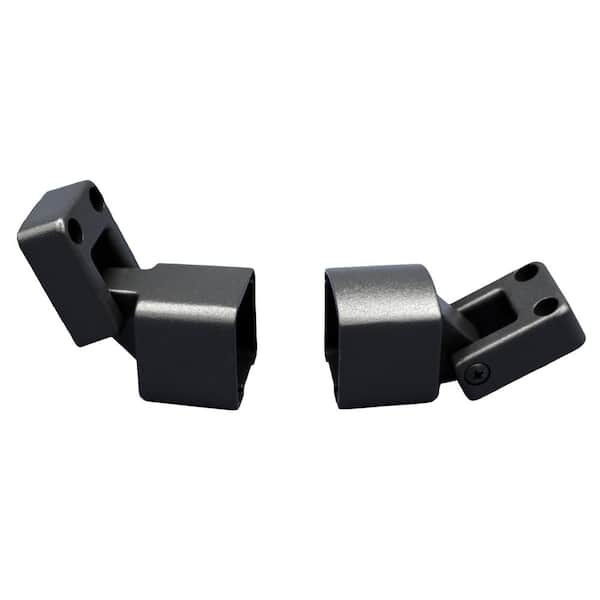 Contemporary Black Aluminum Textured Stair Bracket Kit (Top and Bottom Bracket with Necessary Screws)