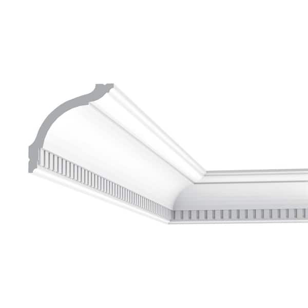 ORAC DECOR 5-5/8 in. x 3-3/4 in. x 78-3/4 in. Dentil Primed White High Impact Polystyrene Crown Moulding (3-Pack)