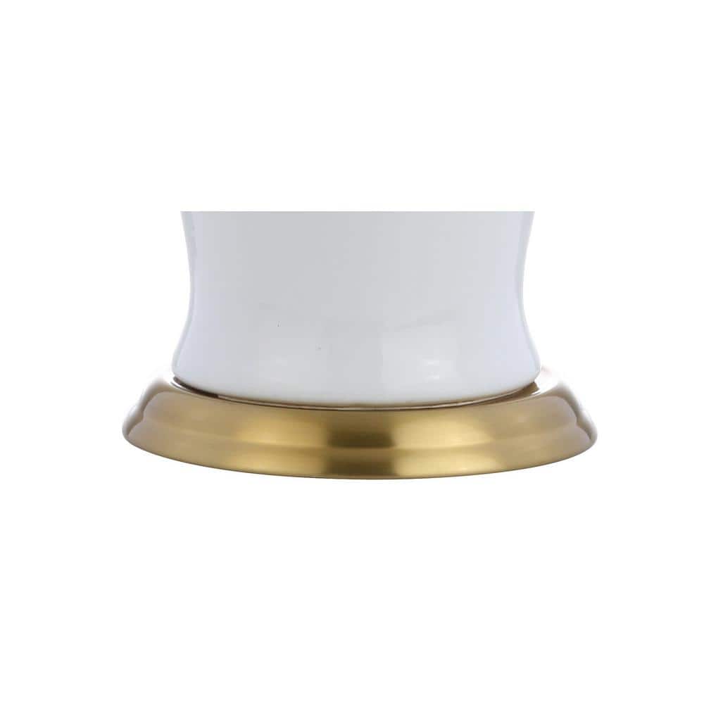 Julian 29" White Ceramic Table Lamp with Gold Accents