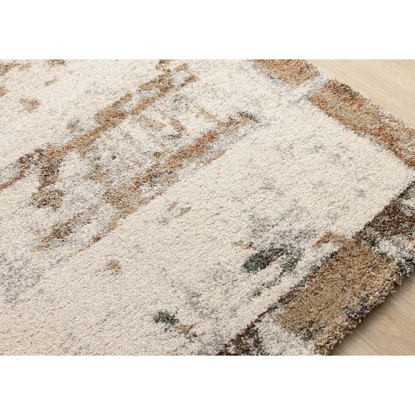 Botaniq Collections 8' x 11' (7'10" x 11'2") White Distressed, Organic Indoor Area Rug