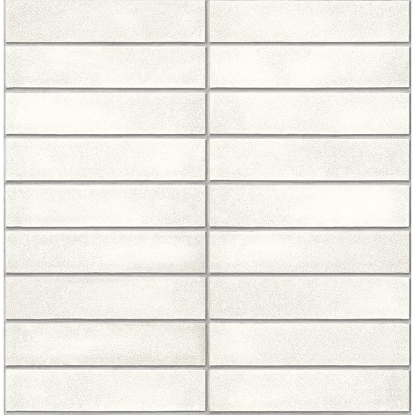 A-Street Prints Midcentury Modern White Brick White Wallpaper Sample