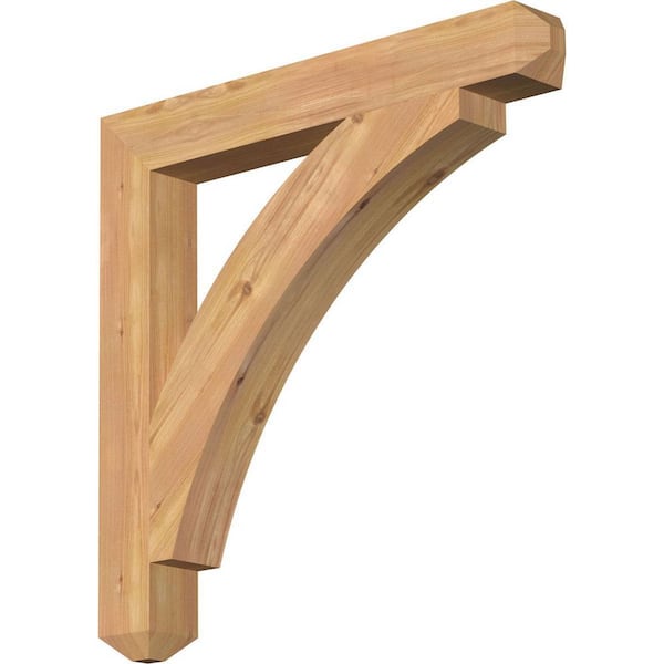 Ekena Millwork 3.5 in. x 28 in. x 28 in. Western Red Cedar Thorton Craftsman Smooth Bracket