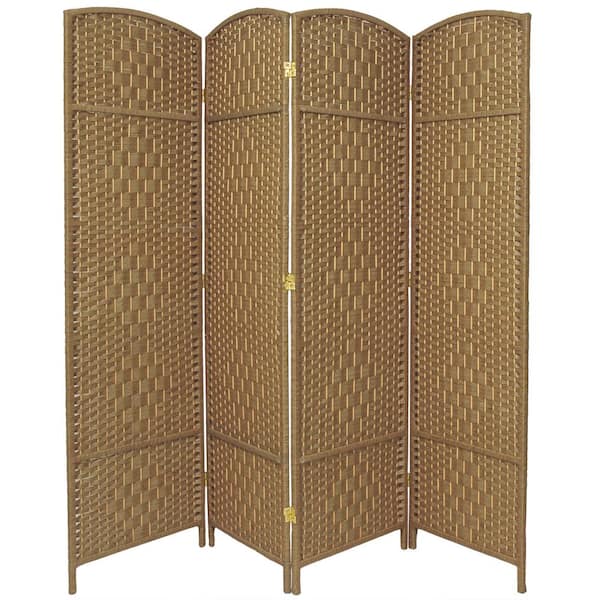 Oriental Furniture 6 ft. Natural 4-Panel Room Divider