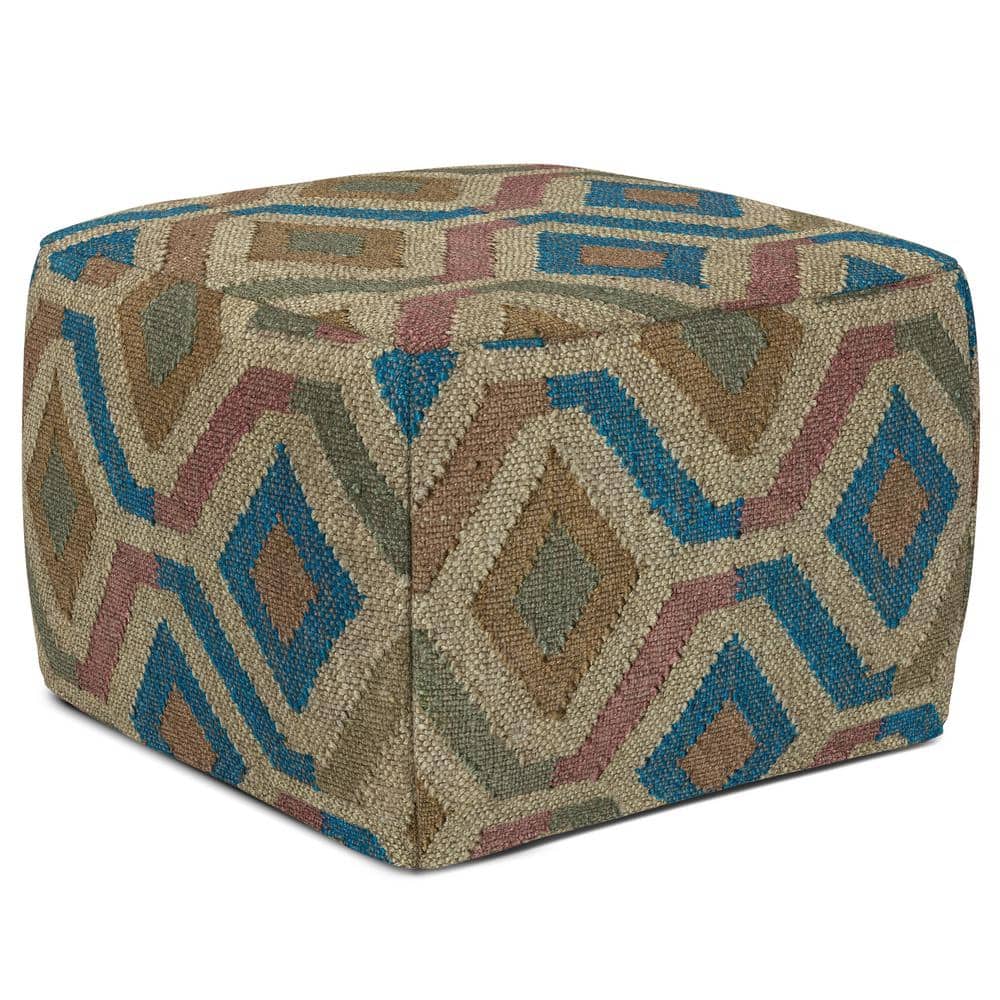 Barrel Woven Pouf in Charcoal (Large)