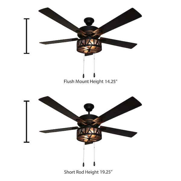 River Of Goods Regal 52 In Led Oil Rubbed Bronze Caged Ceiling Fan With Light 20075 - Short Drop Ceiling Fan With Light