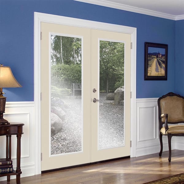 72 in. x 80 in. Canyon View Steel Prehung Left-Hand Inswing Full Lite Clear Glass Patio Door without Brickmold