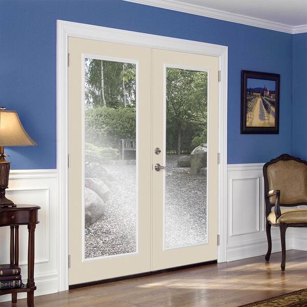72 in. x 80 in. Canyon View Steel Prehung Left-Hand Inswing Full Lite Clear Glass Patio Door with Brickmold