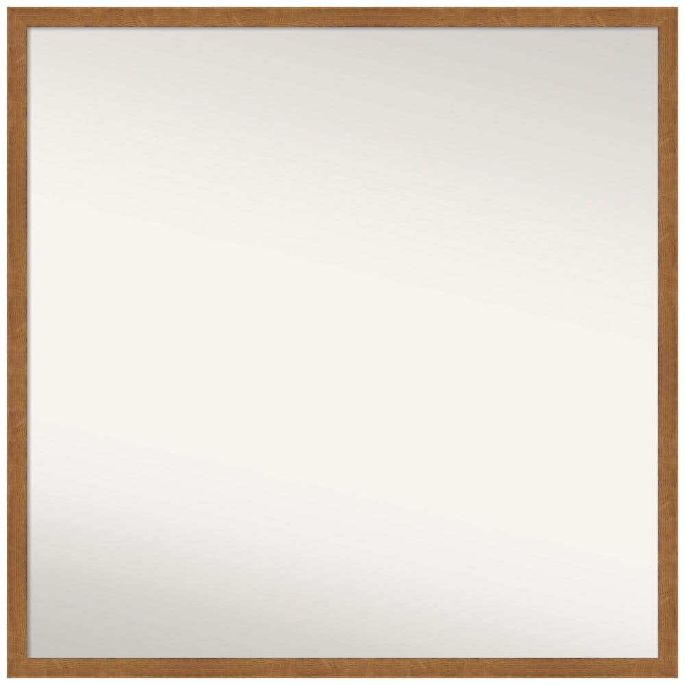 Carlisle Blonde Narrow 27 in. W x 27 in. H Non-Beveled Wood Bathroom Wall Mirror in Brown -  Amanti Art, A38867222495