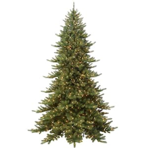 New 7.5 ft. Royal Majestic Fraser Fir Green Tree with Memory Tips and Sure-Lit Pole with 600 UL-Listed Pre-Lit Lights