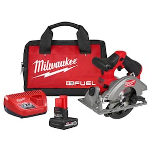 M12 FUEL 12V Lithium-Ion Brushless 5-3/8 in. Cordless Circular Saw Kit w/XC High Output 5.0 Battery Pack and Charger
