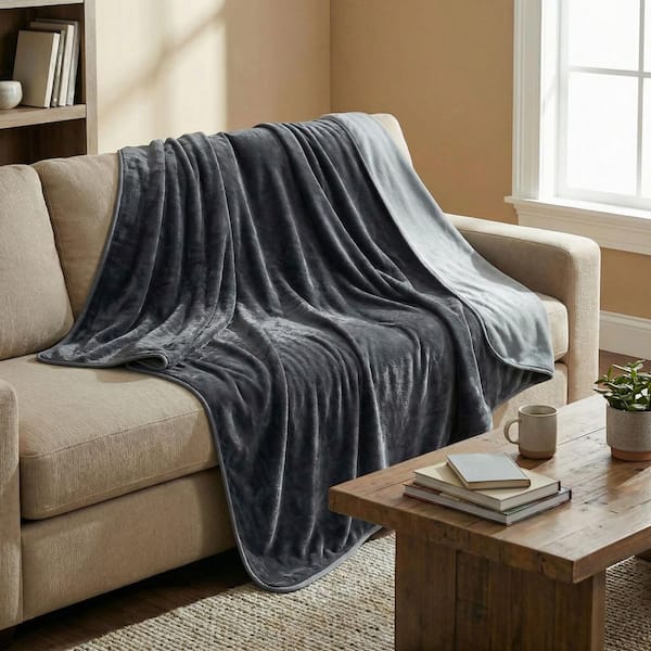 Gray 80 x 80 Waterproof Blanket King-Size - Throw Blanket