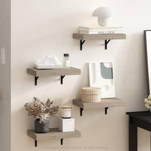 Tanna 1.65 in. Tall Natural Wood Floating Bookcase (Set of 4)