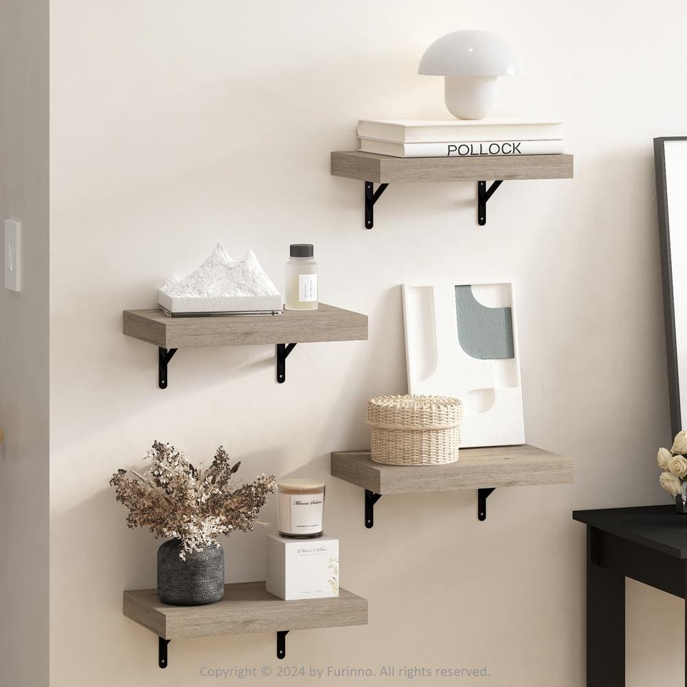 Tanna 1.65 in. Tall Natural Wood Floating Bookcase (Set of 4) price history on PriceWatchPro