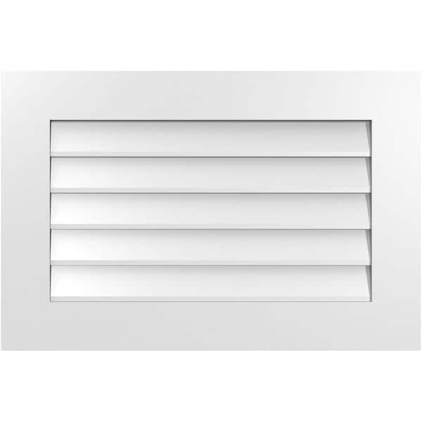 Ekena Millwork 30 in. x 20 in. Vertical Surface Mount PVC Gable Vent: Decorative with Standard Frame