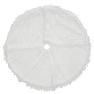 52 in. General Store White High Pile Christmas Tree Skirt