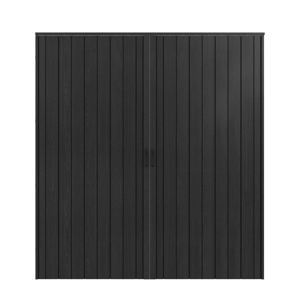 SOCBAZZAR 72 in x 80 in. (Double 36 in. )Black Oak Finished