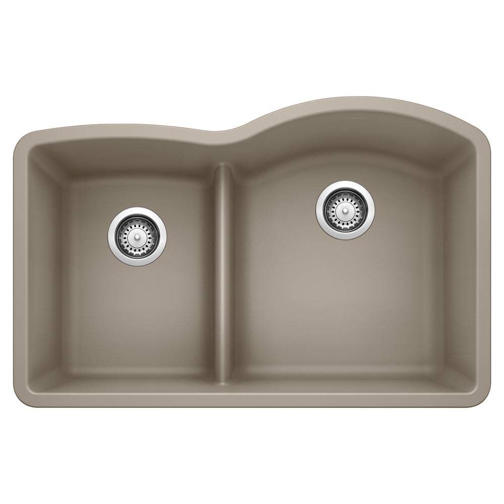 DIAMOND 32 in. Undermount Double Bowl Truffle Granite Composite Kitchen Sin