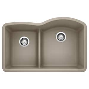 DIAMOND 32 in. Undermount Double Bowl Truffle Granite Composite Kitchen Sink