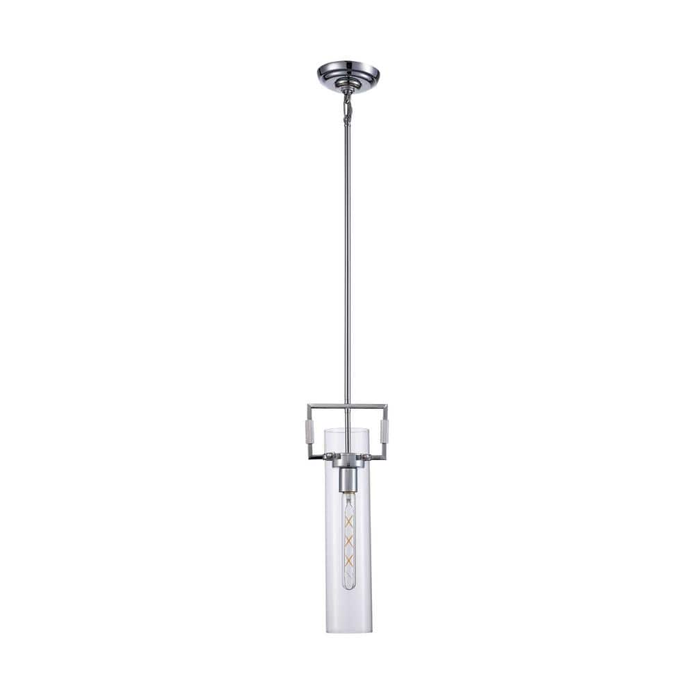 Polished Chrome Glass Mini Pendant Light with LED