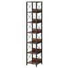 Frailey 75 in. Rustic Brown 6-Shelf Tall Narrow Bookcase Bookshelf Sto