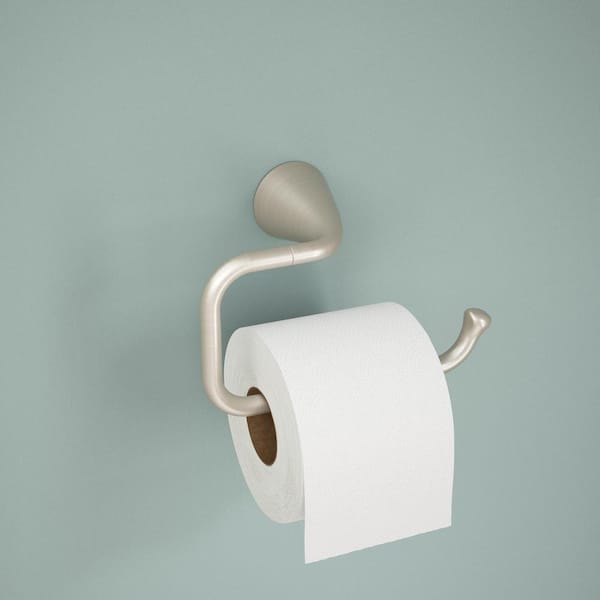 Arvo Wall Mount Euro Single Post Toilet Paper Holder Bath Hardware Accessory in Brushed Nickel