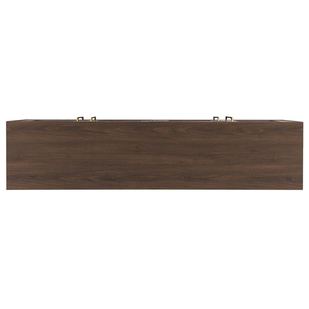 Alder Brown Modern TV Stand with Cabinets