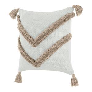 20 in. x 20 in. Putty Square Outdoor Throw Pillow