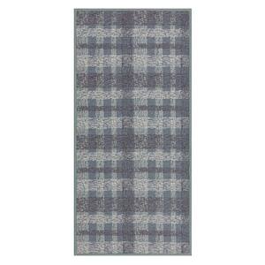 Scribble Plaid Gray 20 in. x 42 in. Kitchen Mat