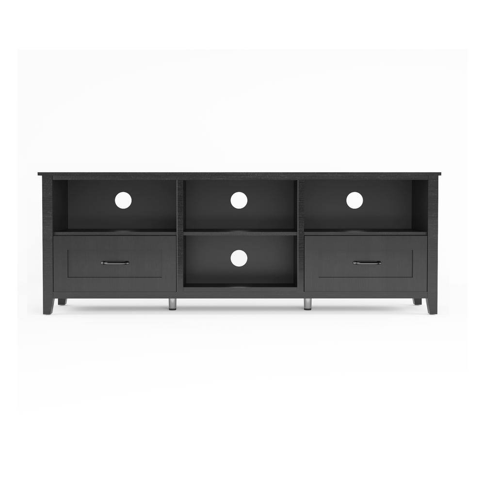 Sean Black TV Stand Fits TVs up to 50 to 55 in. with 2Drawers and 4