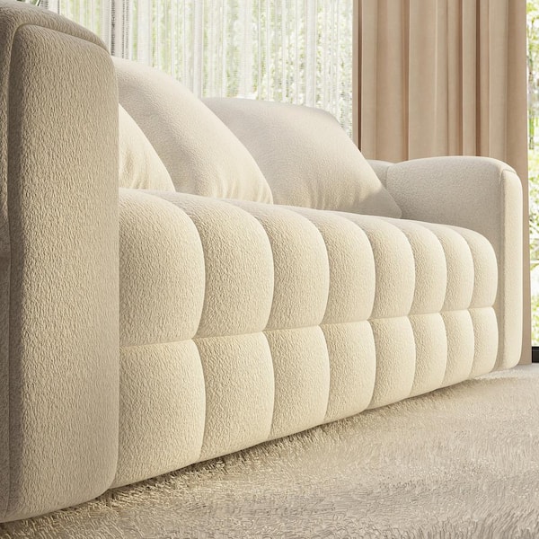 81.2'' Boucle Upholstered Sofa, Comfy Boucle Fabric Modern Couch