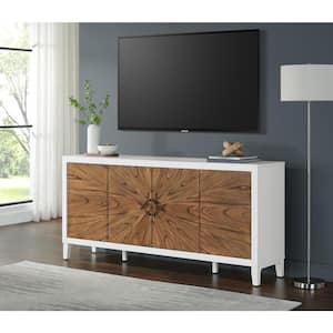 San Tropez White and Brown TV Stand Fits TVs up to 65 in. x 70 in. with Storage