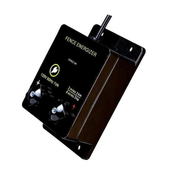 2-Mile Electric Fence Energizer for Wild Animal Prevention 8-Acres Coverage 5000V Output 0.1 Joule