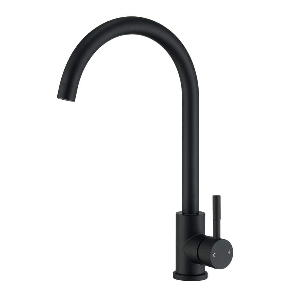 Mondawe High Arc Single Handle Deck Mount Standard Kitchen Faucet in ...