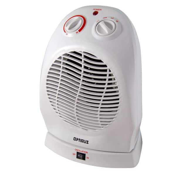 Optimus 750-Watt to 1500-Watt Oscillating Portable Fan Heater with Thermostat