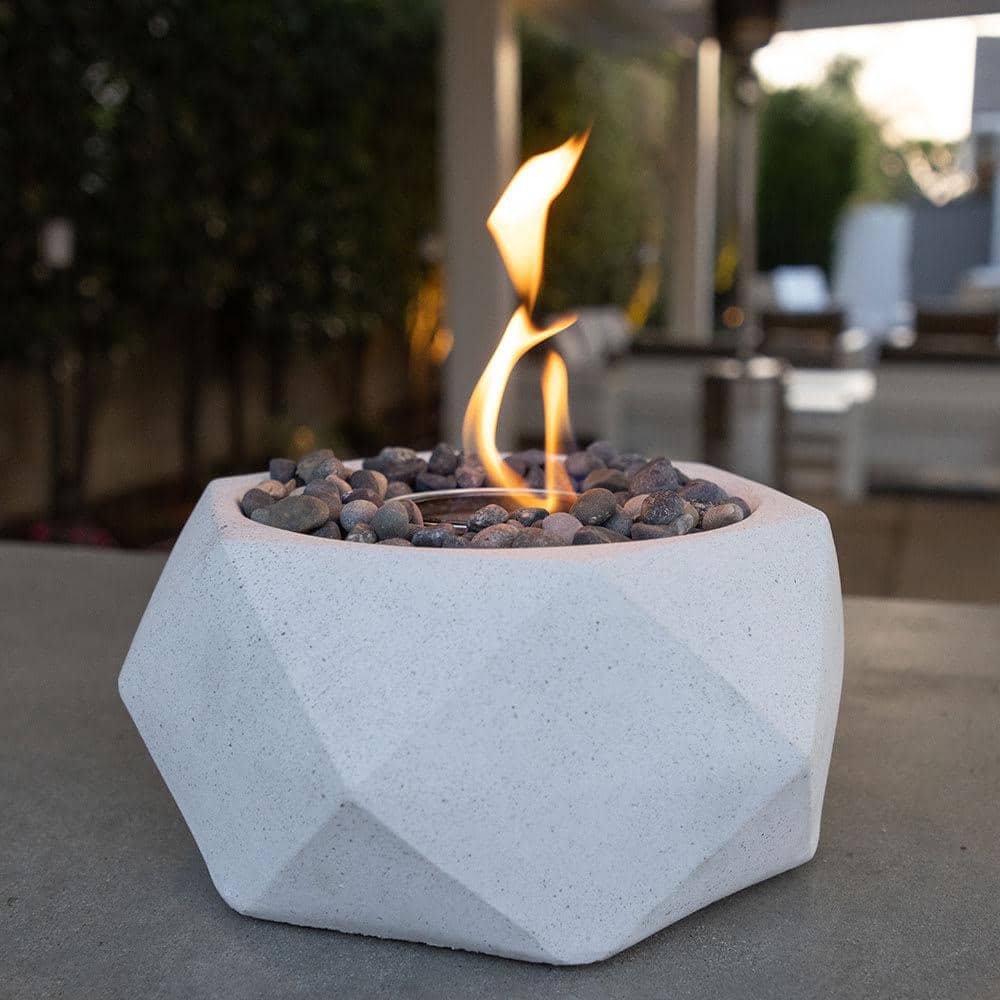 Sand Geo Tabletop Gel Fire Bowl with Cork Base