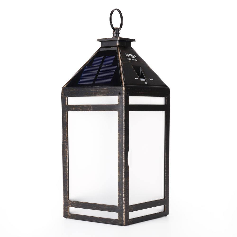 12.88 Outdoor Vintage Solar LED Lantern with Auto Dawn-to-Dusk Sensor